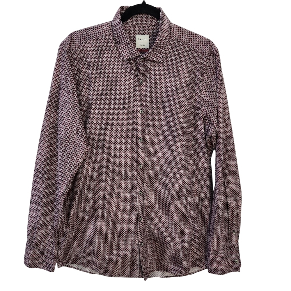 HAUPT Patterned Button-Down Shirt 16 1/2 (large)